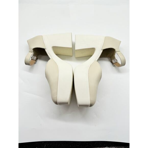 Free People Gwen Platform Mary Janes Moonlight White Chunky Heel Y2K Sz 40/9.5 - Picture 7 of 10